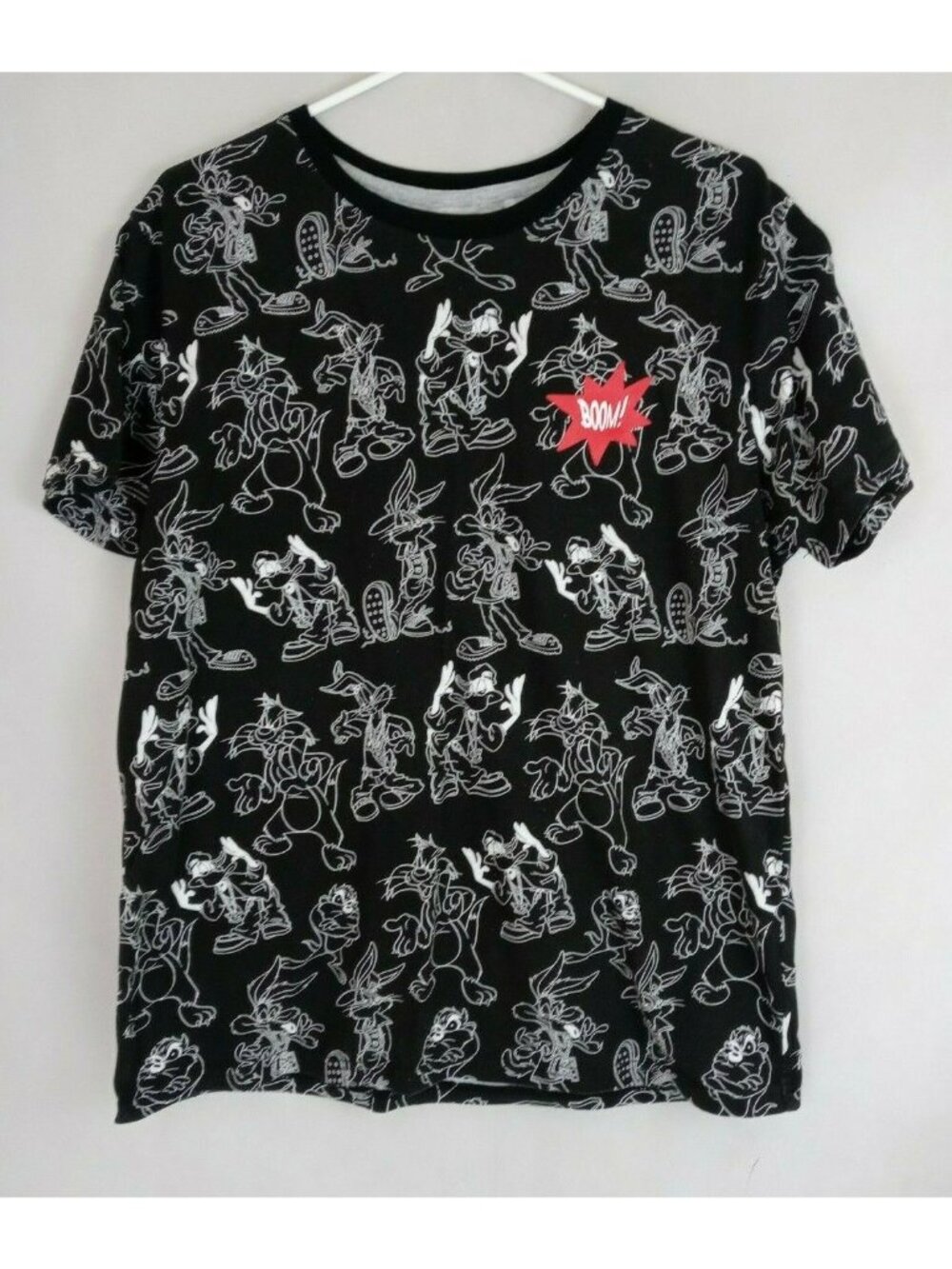 Looney Tunes Black & White Silhouette T-Shirt Size Large